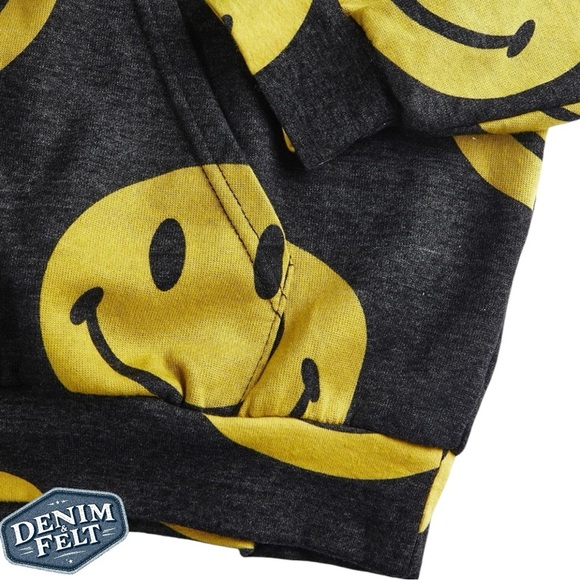 Aviator Nation Unisex Black/Yellow Smiley Repeat Relaxed Pullover Hoodie | EUC😀 - Picture 6 of 16